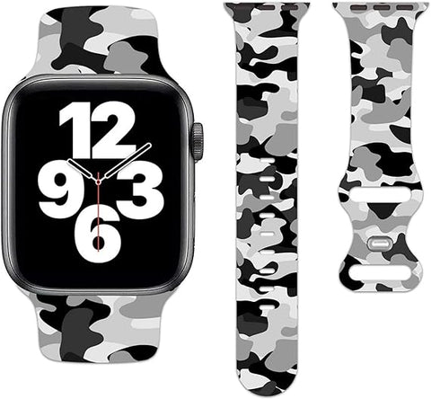 Correa Silicona Camouflage Blanco-Negro Apple Watch 38/40/41 mm