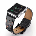 Correa de Cuero Negro/Naranja Apple Watch 42/44/45/49 mm