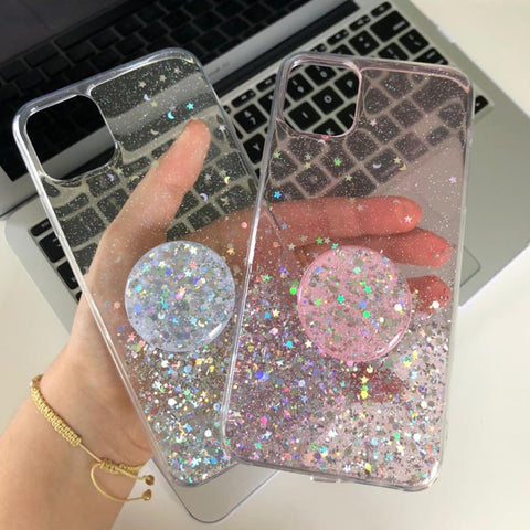 Case estrellas + Popsocket (Rosados) iPhone 11 Pro Max