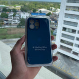 Silicone Case Azul Medio iPhone 13 Pro (Cerrado Cámara)